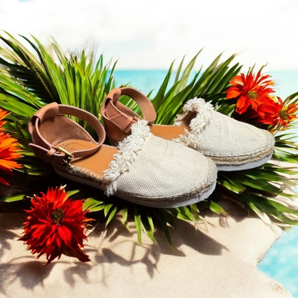See by Chloe Glyn Espadrille sandal size 39 with fringed canvas and calfskin